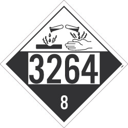 NMC DL181 Placard Sign, Corrosive 3264 8, 10.75" x 10.75"