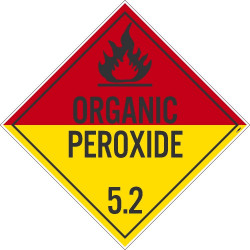 NMC DL18 Placard Sign, Organic Peroxide 5.2, 10.75" x 10.75"