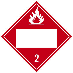 NMC DL2B Placard Sign, Flammable Gas 2, Blank, 10.75" x 10.75"
