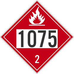 NMC DL42B Placard Sign, Petroleum, Four Digit 1075, 10.75" x 10.75"