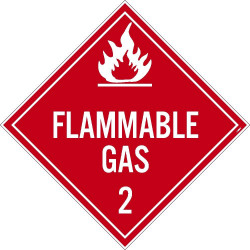 NMC DL46 Placard Sign, Flammable Gas 2, 10.75" x 10.75"