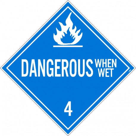 NMC DL47 Placard Sign, Dangerous When Wet 4, 10.75" x 10.75"