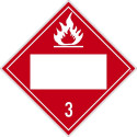 NMC DL4B Placard Sign, Flammable 3, Blank, 10.75" x 10.75"
