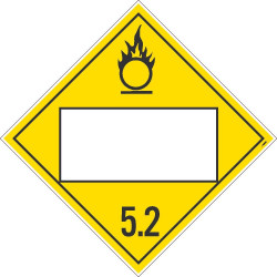 NMC DL63B Placard Sign, Organic Peroxide 5.2, Blank, 10.75" x 10.75"