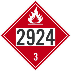 NMC DL650 Placard Sign, Flammable 2924 3, 10.75" x 10.75"