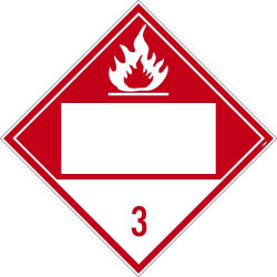 NMC DL65B Placard Sign, Flammable 3, Blank, 10.75" x 10.75"