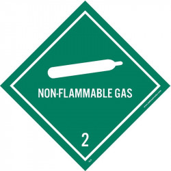 NMC DL6ALV Dot Shipping Label, Non Flammable Gas 2, 4" x 4", PS Vinyl, 500/Roll