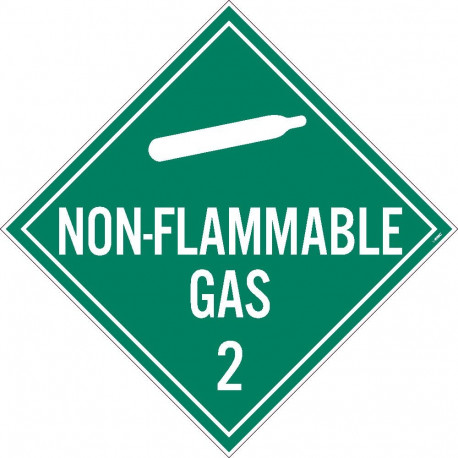 NMC DL6 Placard Sign, Non Flammable Gas 2, 10.75" x 10.75"