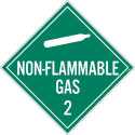 NMC DL6 Placard Sign, Non Flammable Gas 2, 10.75" x 10.75"