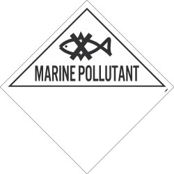 NMC DL77P10 Placard Sign, Marine Pollutant, 10.75" x 10.75", Pressure Sensitive Vinyl .0045, 10/Pk