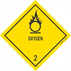 NMC DL7ALV Dot Shipping Label, Oxygen 2, 4" x 4" PS Vinyl, 500/Roll
