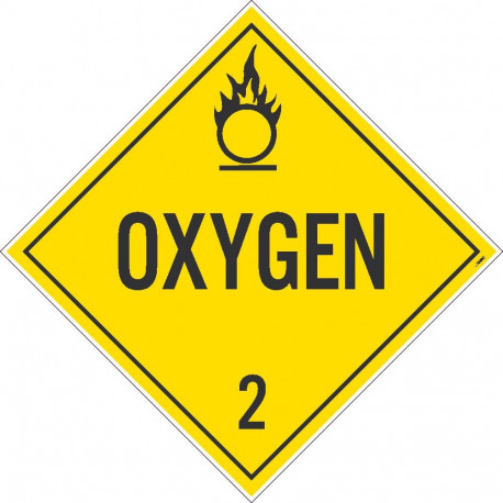 NMC DL7 Placard Sign, Oxygen 2, 10.75" x 10.75"