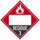 NMC DL81B Placard Sign, Residue 3, Blank, 10.75" x 10.75"
