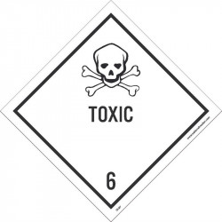 NMC DL87ALV Dot Shipping Label, Toxic 6, 4" x 4", PS Vinyl, 500/Roll