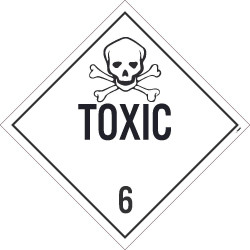 NMC DL87 Placard Sign, Toxic 6, 10.75" x 10.75"