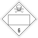 NMC DL8B Placard Sign, Poison, Blank, 10.75" x 10.75"
