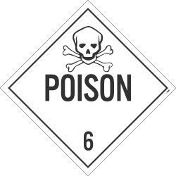 NMC DL8 Placard Sign, Poison 6, 10.75" x 10.75"