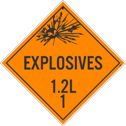 NMC DL91 Placard Sign, Explosives 1.2L 1, 10.75" x 10.75"