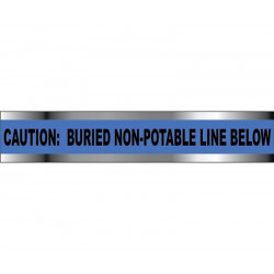 NMC BNPW Detectable Underground Tape, Caution Non Potable Water Line Below