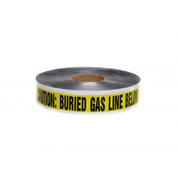 NMC YG Detectable Underground Tape, Caution Gas Line Below