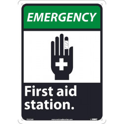 NMC EGA3 Emergency, First Aid Station Sign (w/Graphic)
