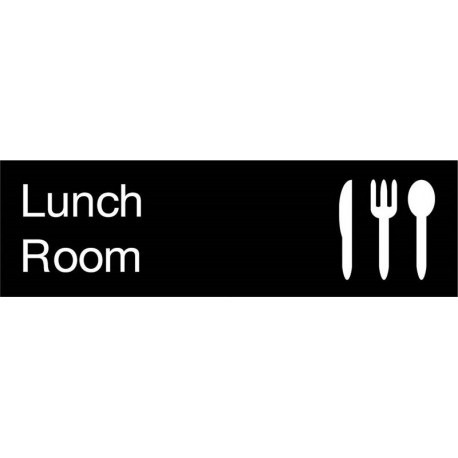 NMC EN13 Engraved Lunch Room Sign (Graphic), 3" x 10", 2PLY Plastic
