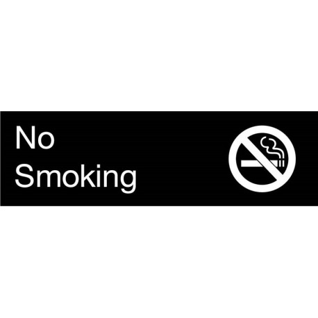 NMC EN15 Engraved No Smoking Sign (Graphic), 3" x 10", 2PLY Plastic