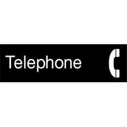 NMC EN23 Engraved Telephone Sign (Graphic), 3" x 10", 2PLY Plastic