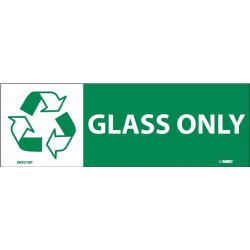 NMC ENV21AP Glass Only Label (Graphic), 7.5" x 2.5", Adhesive Backed Vinyl, 5/Pk