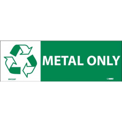 NMC ENV22AP Metal Only Sign (Graphic), 7.5" x 2.5", Adhesive Backed Vinyl, 5/Pk