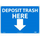 NMC ENV28 Deposit Trash Here Sign (Graphic), 10" x 14"