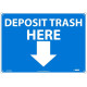 NMC ENV28 Deposit Trash Here Sign (Graphic), 10" x 14"