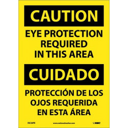 NMC ESC26 Caution, Eye Protection Required Sign - Bilingual
