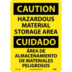 NMC ESC310 Caution, Hazardous Material Storage Area Sign (Bilingual), 14" x 10"
