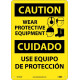 NMC ESC653 Caution, Wear Protective Equipment Sign (Bilingual), 14" x 10"