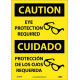 NMC ESC701 Caution, Eye Protection Required Sign (Bilingual), 14" x 10"