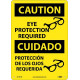 NMC ESC701 Caution, Eye Protection Required Sign (Bilingual), 14" x 10"
