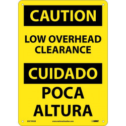 NMC ESC709 Caution, Low Overhead Clearance Sign (Bilingual), 14" x 10"