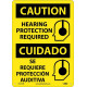 NMC ESC717 Caution, Hearing Protection Required Sign (Bilingual), 14" x 10"
