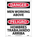AccuformNMC ESD125 Danger, Men Working Above Sign (Bilingual), 14" x 10"