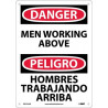 NMC ESD125 Danger, Men Working Above Sign (Bilingual), 14" x 10"