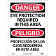 NMC ESD201 Danger, Eye Protection Required Sign (Bilingual), 14" x 10"