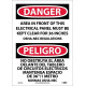 NMC ESD225 Danger, Electrical Panel Must Be Kept Clear Sign - Bilingual