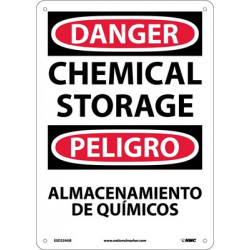 NMC ESD239 Danger, Chemical Storage Sign (Bilingual), 14" x 10"