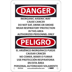 NMC ESD32 Danger, Inorganic Arsenic May Cause Cancer Sign - Bilingual