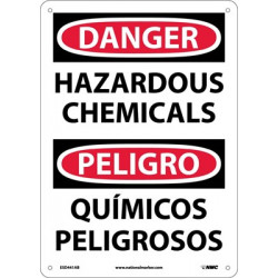 NMC ESD441 Danger, Hazardous Chemicals Sign (Bilingual), 14" x 10"