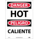 NMC ESD51 Danger, Hot Sign - Bilingual