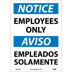 NMC ESN215 Notice, Employees Only Sign - Bilingual