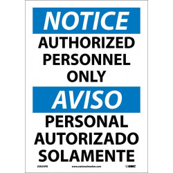 NMC ESN34 Notice, Authorized Personnel Only Sign - Bilingual