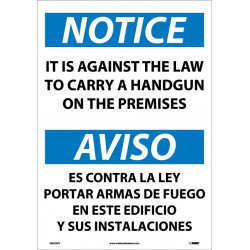 NMC ESN35 Notice, Firearms Prohibited Sign - Bilingual, 20" x 14"